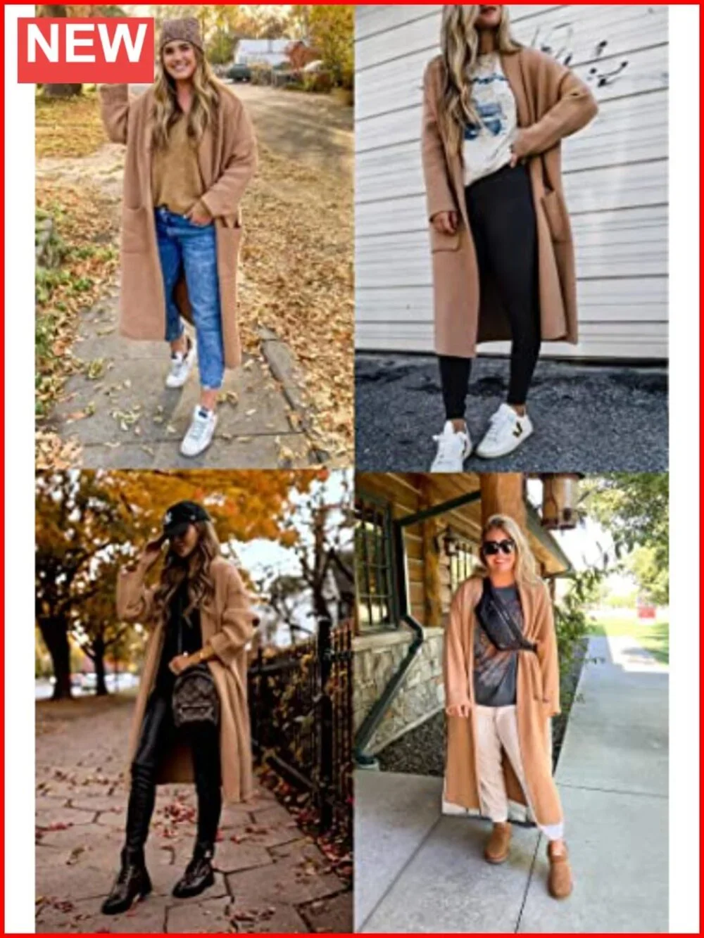 Womens Oversized Open Front Cardigan Sweater Long Sleeve Maxi Coat Knit